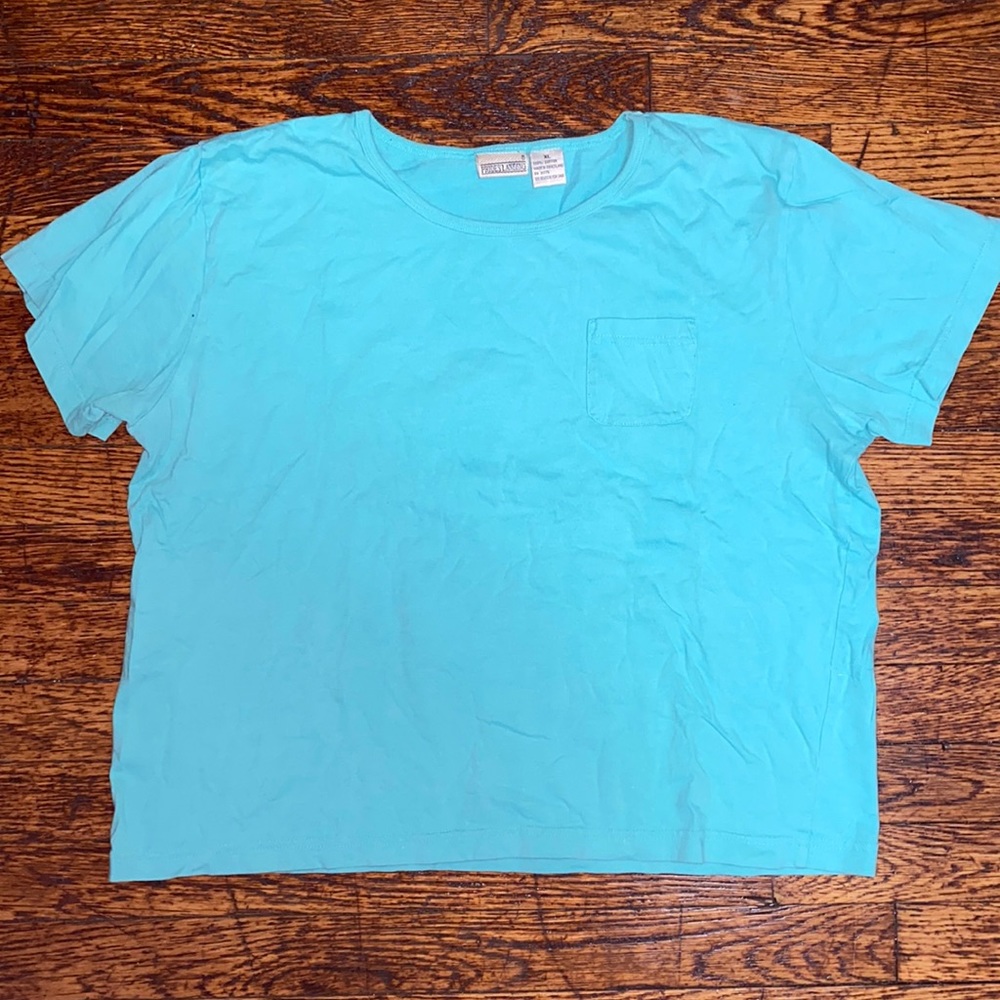 Vintage Turquoise Boxy Pocket Tee